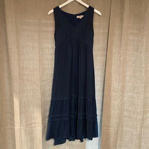 Loft size 0 blue midi dress